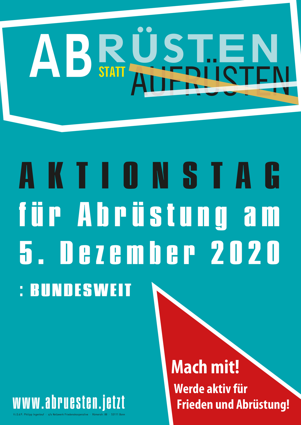 Abrüsten statt Aufrüsten, Keine Erhöhung der Rüstungsausgaben – Abrüsten ist das Gebot der Stunde! Bundesweiter Aktionstag am 5. Dezember 2020