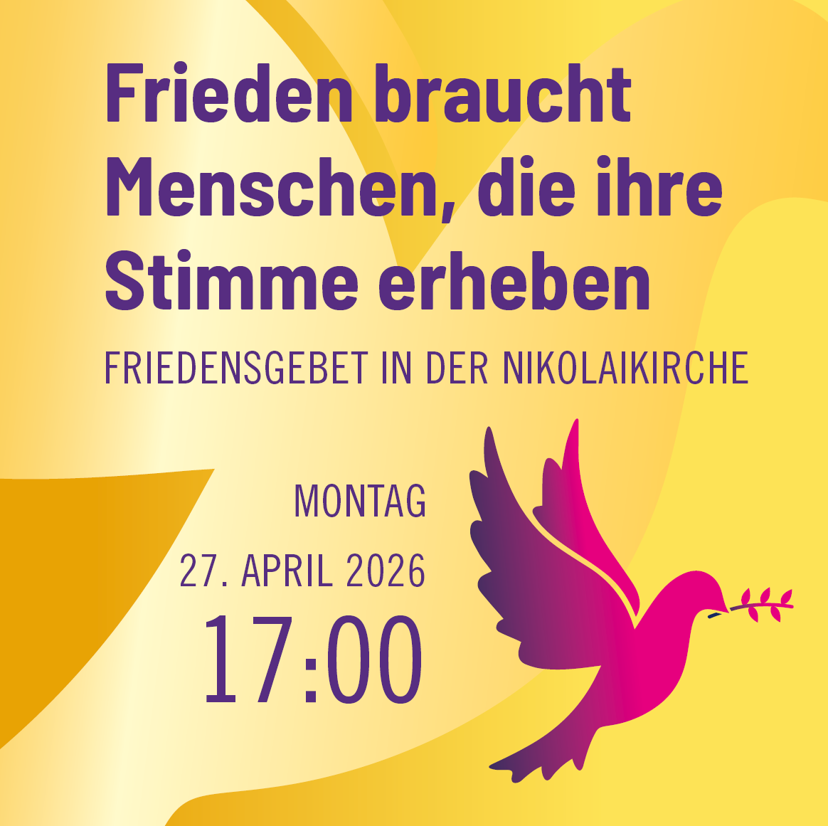 Friedensgebet in der Nikolaikirche am 27.04.2026 in Leipzig © Leipzig bleibt friedlich!